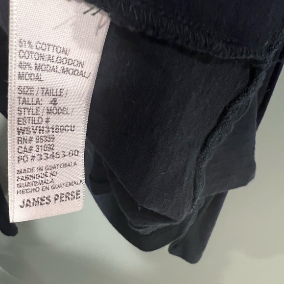 James Perse long sleeve Scooby neck navy shirt size 4 - Picture 7 of 7